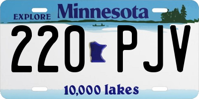 MN license plate 220PJV
