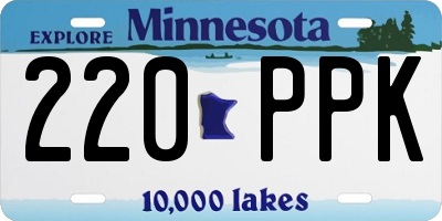 MN license plate 220PPK