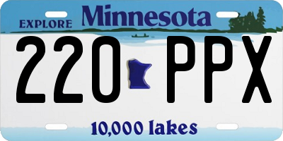 MN license plate 220PPX