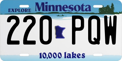 MN license plate 220PQW