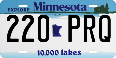 MN license plate 220PRQ