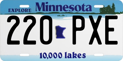 MN license plate 220PXE