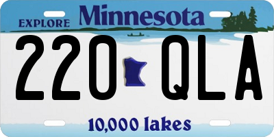MN license plate 220QLA