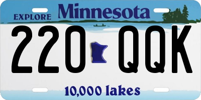 MN license plate 220QQK