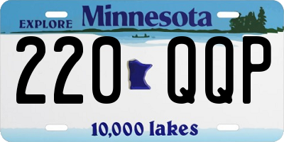 MN license plate 220QQP