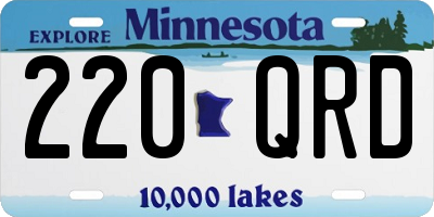 MN license plate 220QRD