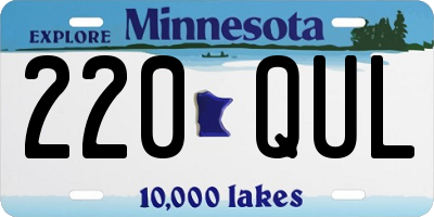 MN license plate 220QUL