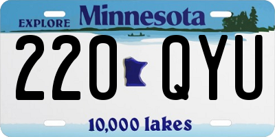 MN license plate 220QYU