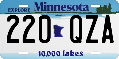 MN license plate 220QZA