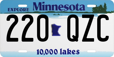 MN license plate 220QZC