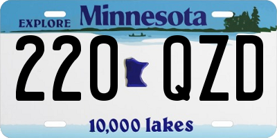MN license plate 220QZD
