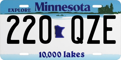 MN license plate 220QZE