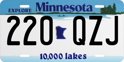 MN license plate 220QZJ