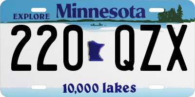 MN license plate 220QZX