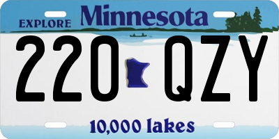 MN license plate 220QZY
