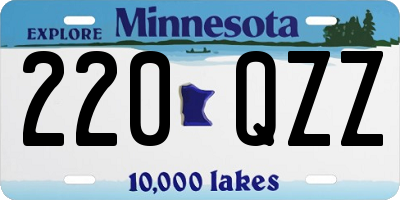 MN license plate 220QZZ