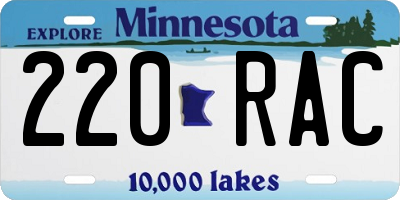 MN license plate 220RAC