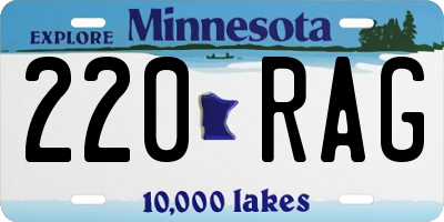 MN license plate 220RAG