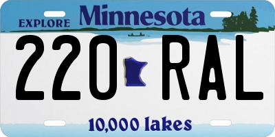 MN license plate 220RAL