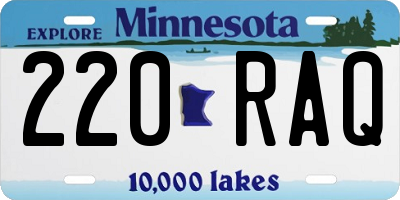 MN license plate 220RAQ