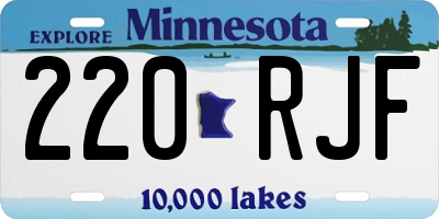 MN license plate 220RJF