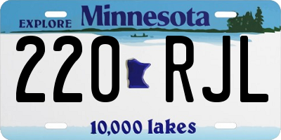 MN license plate 220RJL