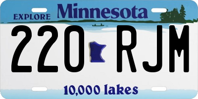 MN license plate 220RJM