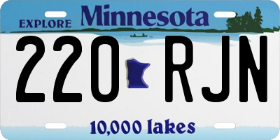 MN license plate 220RJN