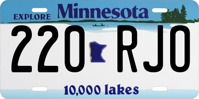 MN license plate 220RJO