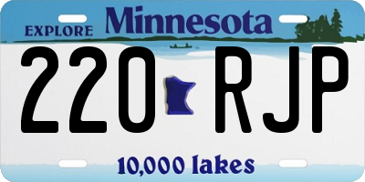MN license plate 220RJP