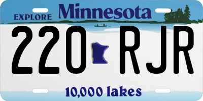 MN license plate 220RJR