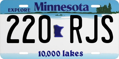 MN license plate 220RJS