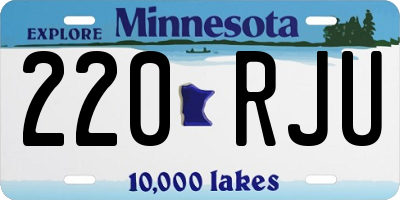 MN license plate 220RJU