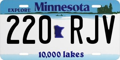 MN license plate 220RJV