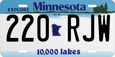 MN license plate 220RJW