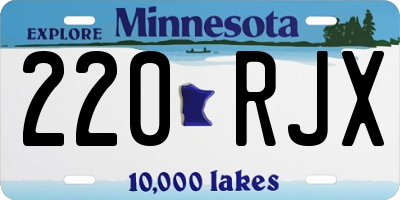 MN license plate 220RJX