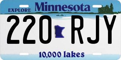 MN license plate 220RJY