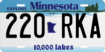 MN license plate 220RKA