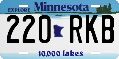 MN license plate 220RKB
