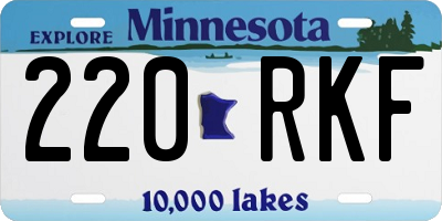 MN license plate 220RKF