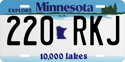 MN license plate 220RKJ
