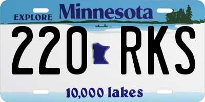 MN license plate 220RKS