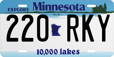 MN license plate 220RKY