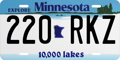 MN license plate 220RKZ