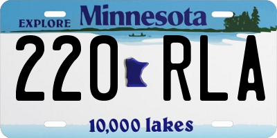 MN license plate 220RLA