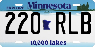 MN license plate 220RLB