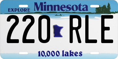 MN license plate 220RLE