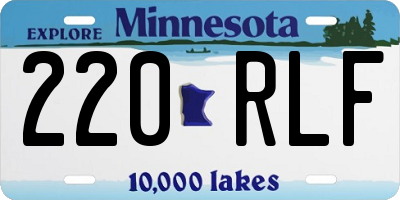 MN license plate 220RLF
