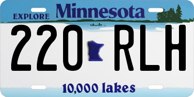 MN license plate 220RLH