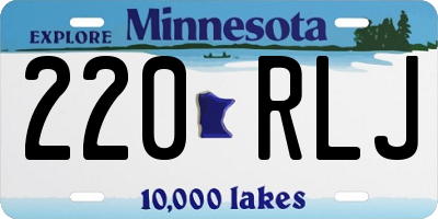 MN license plate 220RLJ